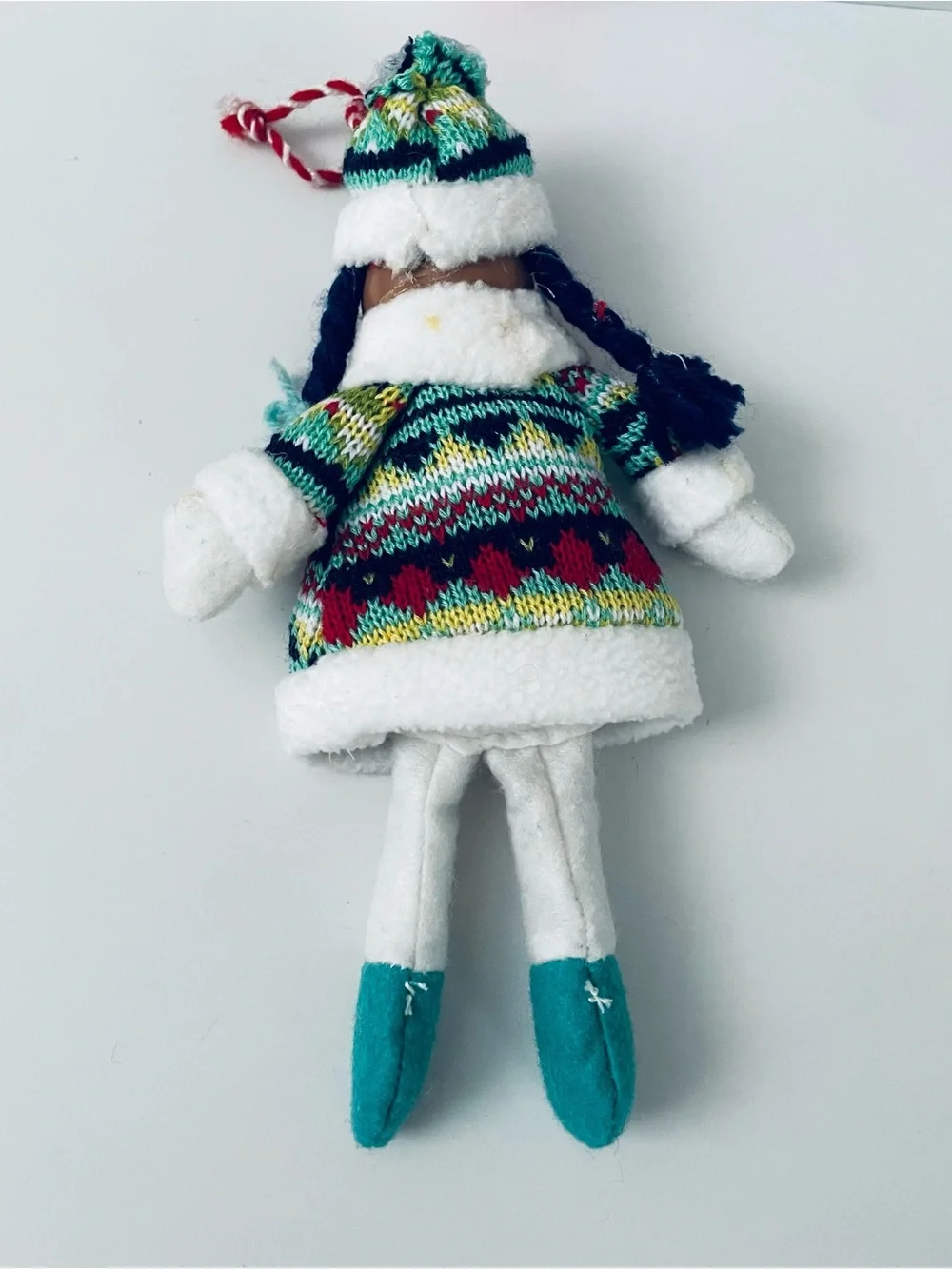Target Plush Winter Doll in Teal & Multicolor Knit Outfit -